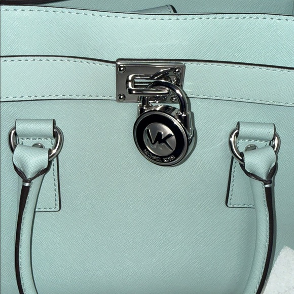 NWOT Authentic Michael Kors Hamilton East West Celadon Satchel - Picture 5 of 13